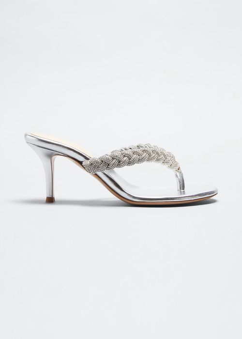 70mm Shimmery Metallic Thong Sandals