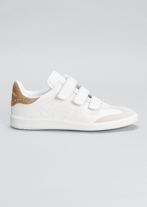 Beth Mixed Leather Triple-Grip Sneakers