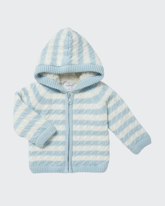 Sherpa Cable Knit Zip-Up Hoodie, Size 0-18 Months