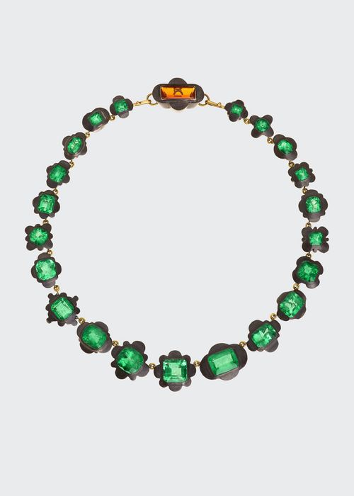 Colombian Emerald Silver Mount Necklace