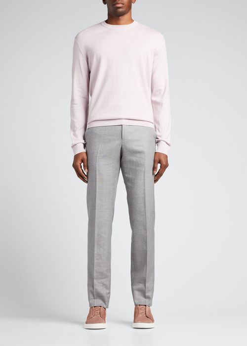 Men's Cotton-Cashmere Long Sleeve Crewneck Shirt