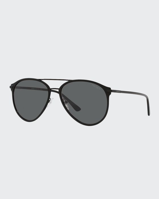 Men's Metal Aviator Double-Bridge Sunglasses