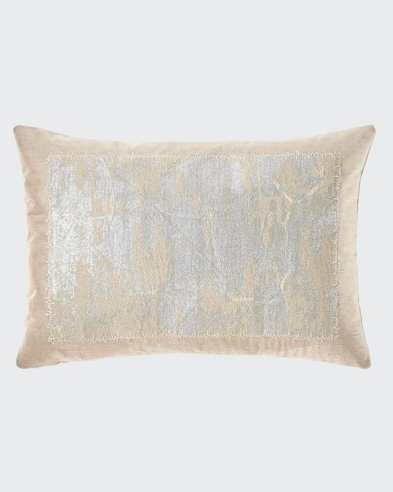 Distressed Metallic Lace Pillow