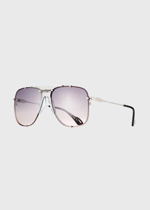 Men's Gradient Metal Aviator Sunglasses