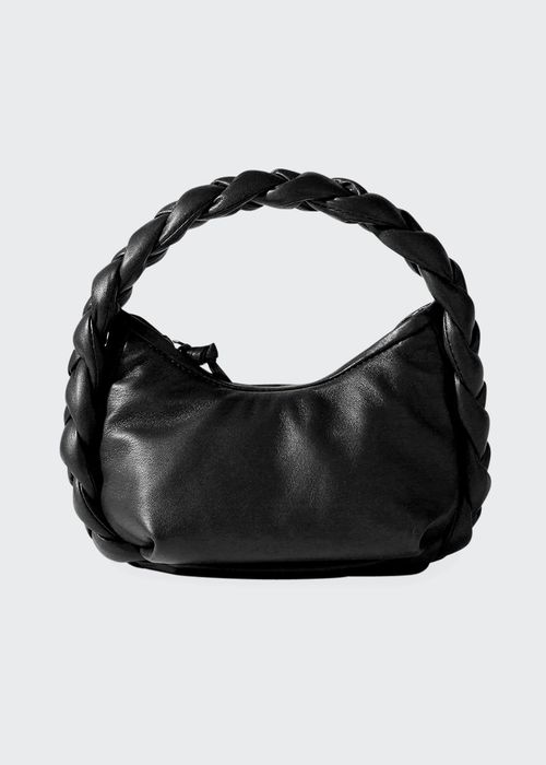 Espiga Mini Braided Top-Handle Crossbody Bag, Black