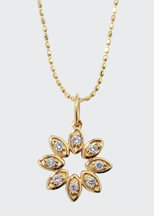 14k Diamond Marquise Flower Necklace