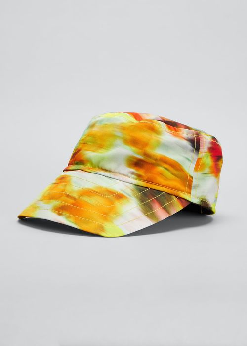 Blurred Floral-Print Hat