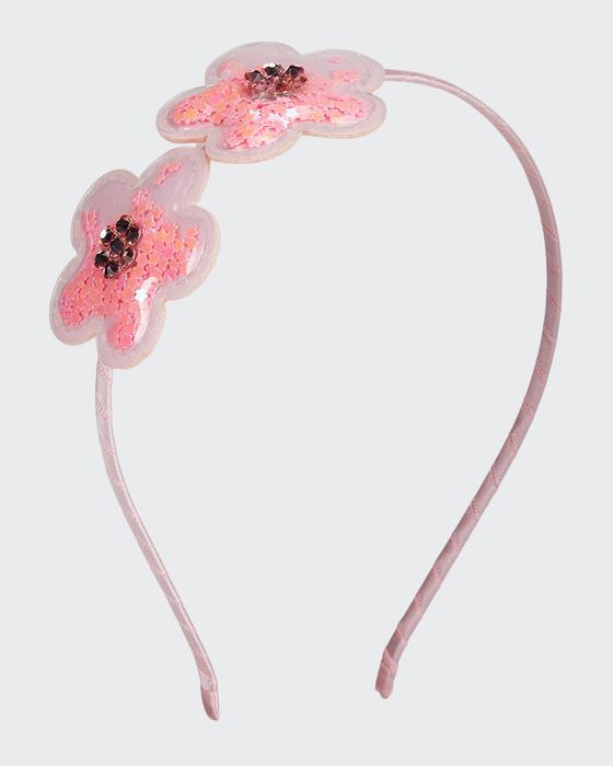 Girl's 2-Flower Confetti Headband