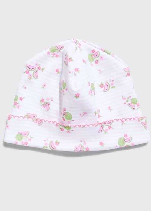 Girl's Watermelon Whimsy Striped Baby Hat, Size Newborn-S