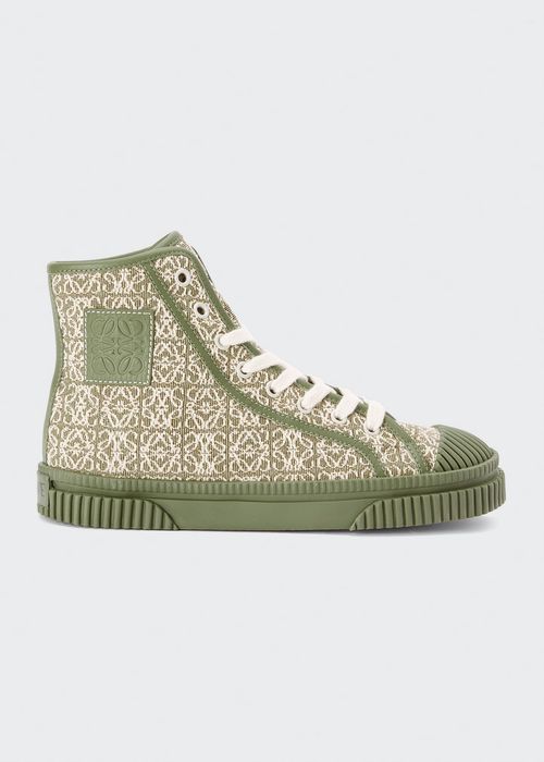 Anagram Jacquard Canvas High-Top Sneakers