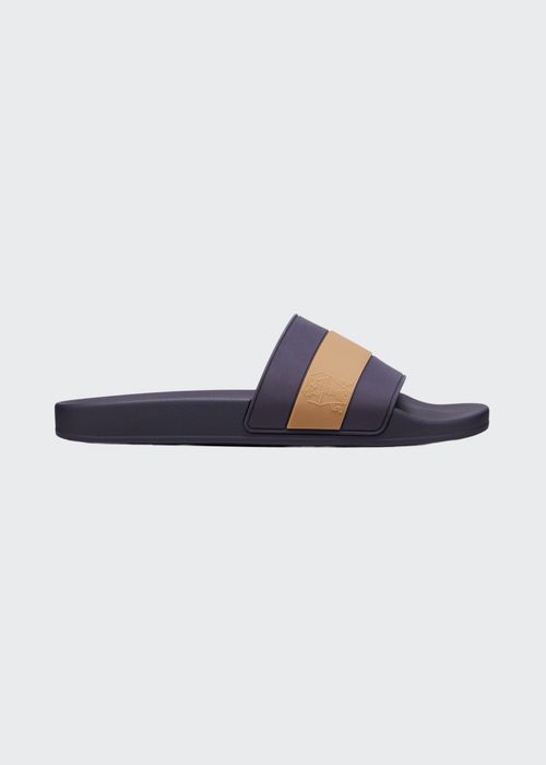 Men's Striped Bicolor Pool Slides