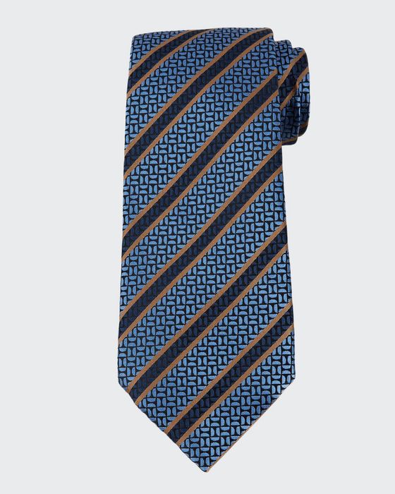 Men's Crescent Stripe Silk Tie