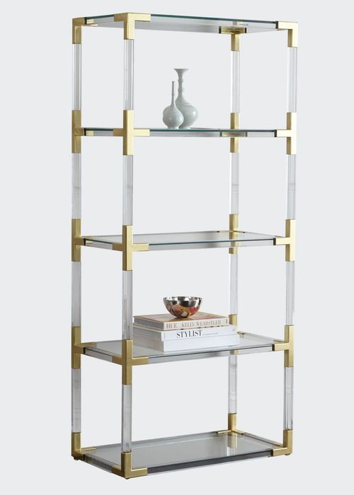 Jacques Acrylic & Brass Etagere