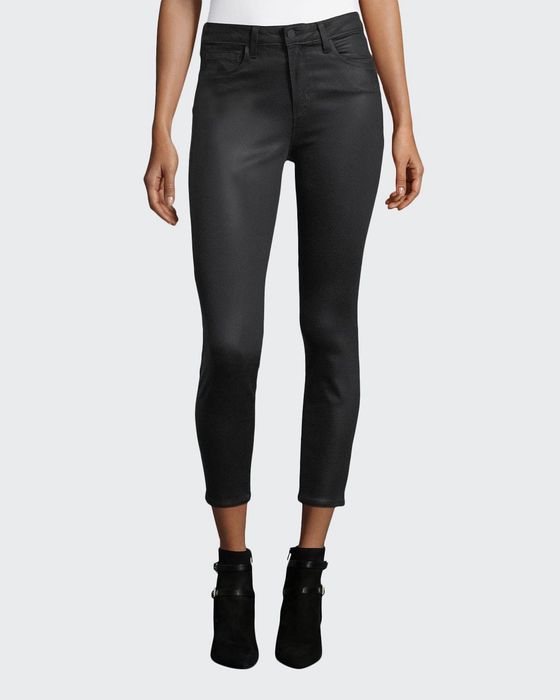 Margot Coated High-Rise Skinny Ankle Jeans