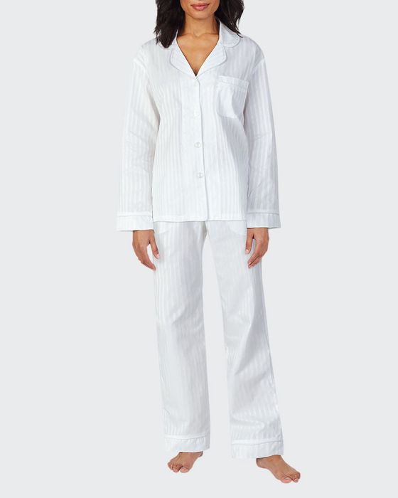 3D Striped Long-Sleeve Cotton Pajama Set