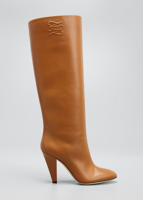 95mm Leather Knee Boots