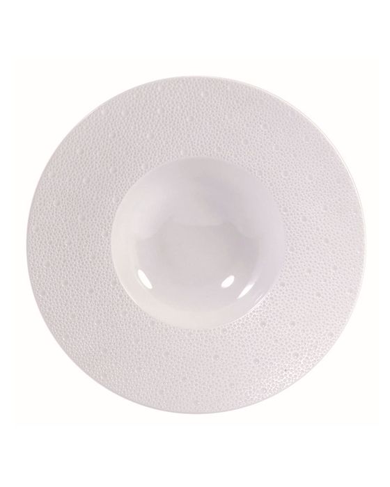 Ecume Large White Rim Soup Plate, 10.6"