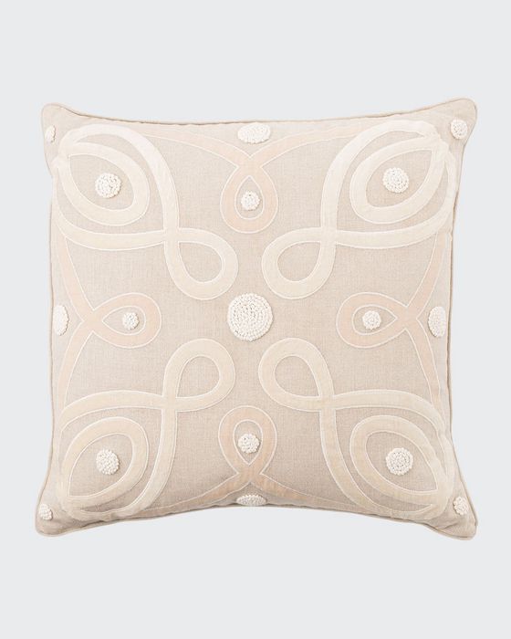 Berry and Thread Natural Pillow, 22"Sq.