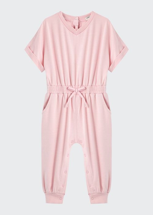 Girl's Jayla Knit V-Neck Jumpsuit, Size 12-24M
