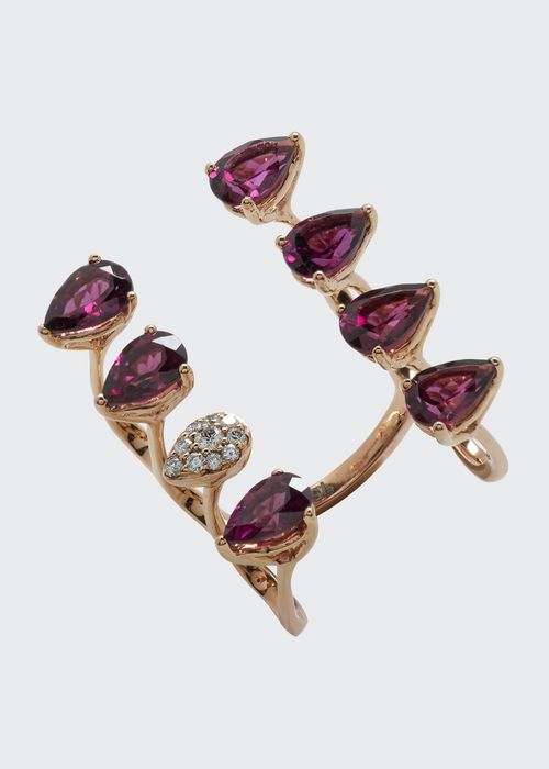 18k Rose Gold Purple Ring from Aurore Collection, Size 6.5 and 7