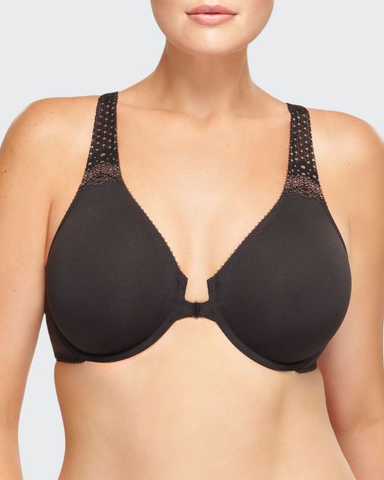 Soft Embrace Front-Close T-Back Full-Cup Bra