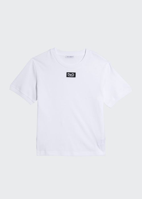 Girl's Logo Patch Cotton T-Shirt, Size 8-12