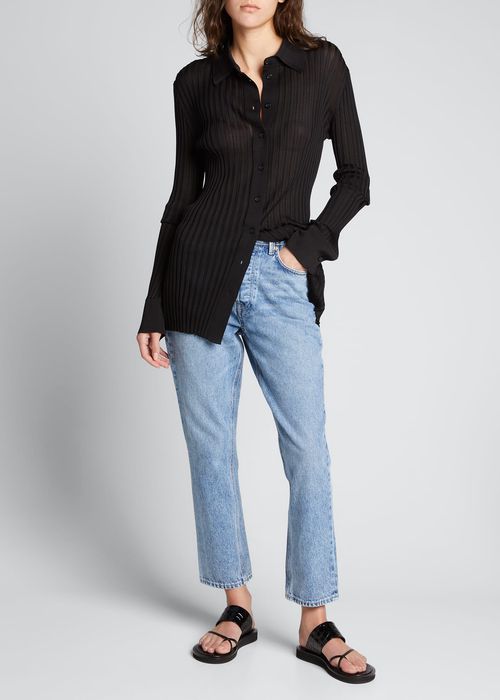 Karolina High-Rise Straight Crop Jeans