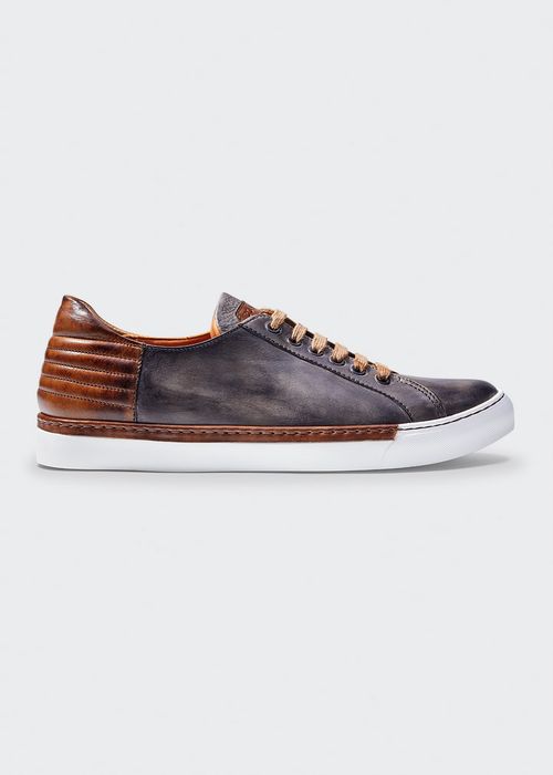 Men's Enrico Distressed Leather Low-Top Sneakers