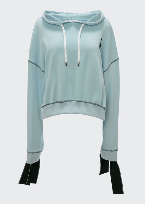 Logo-Patch Cropped Knot Hoodie
