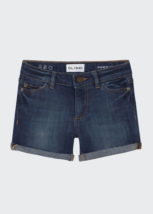 Piper Cuffed Denim Shorts, Size 7-16