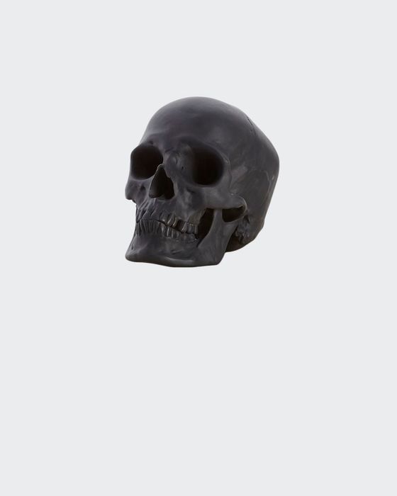 Black Matte Skull Sculpture