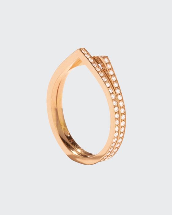 Antifer Two-Row Ring with Diamonds in 18K Gold