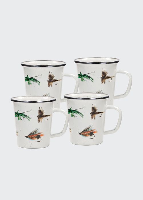 Fly Fishing Latte Mugs, Set of 4
