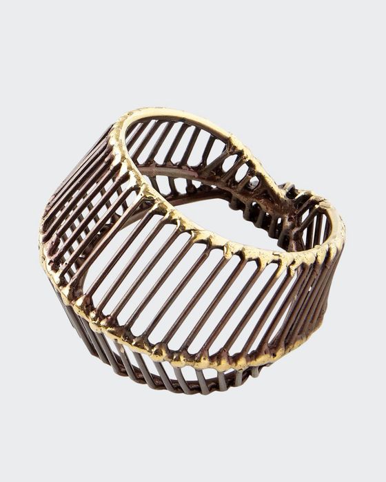 Cage Napkin Ring, Gold/Black