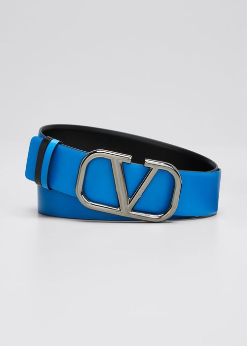 Men's Reversible V-Logo Leather Belt