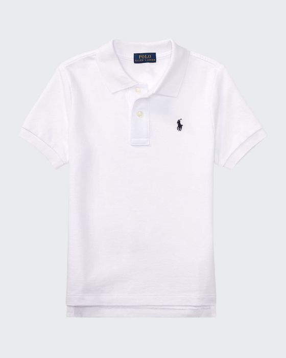 Short-Sleeve Logo Embroidery Polo Shirt, Size 2-3