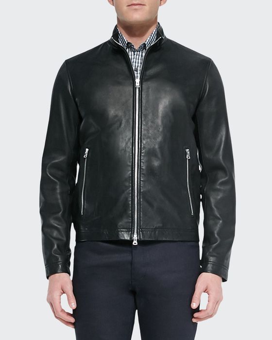Men's Morvek Zip-Front Leather Jacket