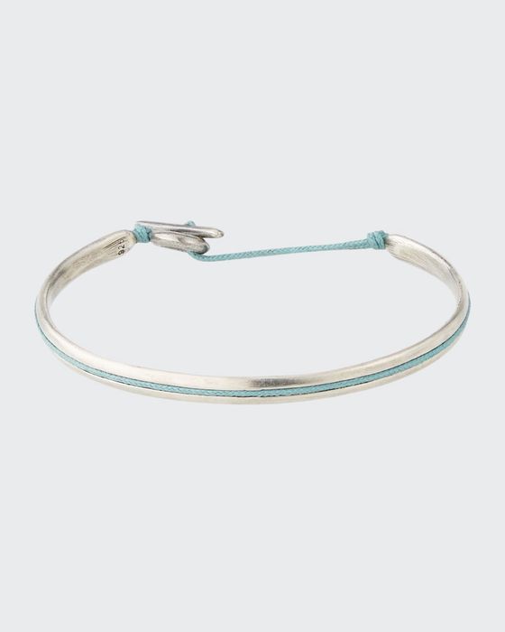 Men's Slim Oval Cuff Bracelet, Green