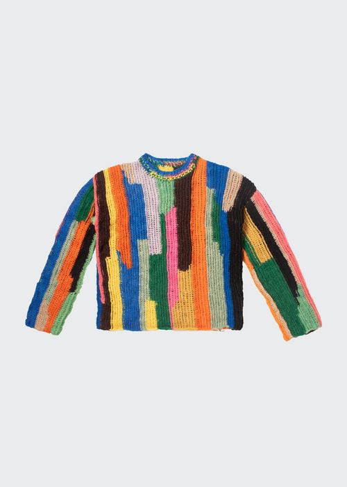 Men's Cashmere Hand-Crocheted Sweater