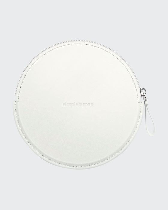 Sensor Mirror Compact Zip Case, Hand-Stitched Vegan Leather