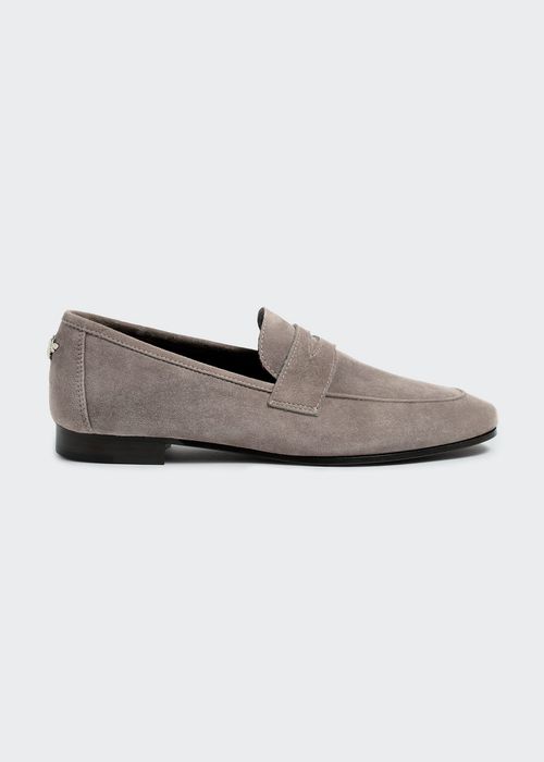 Suede Flat Penny Loafers