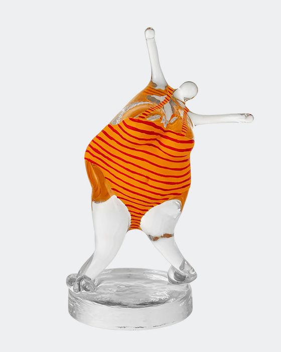 Happiness Glass Sculpture, Yellow/Red