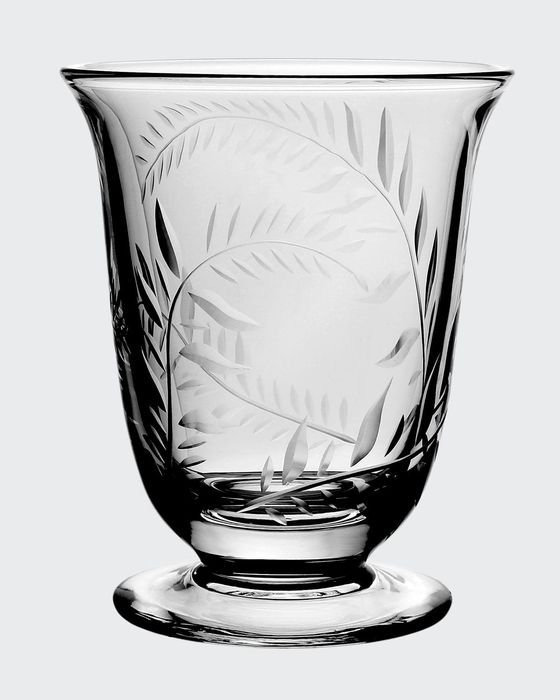 Jasmine Etched Glass Flower Vase - 6"