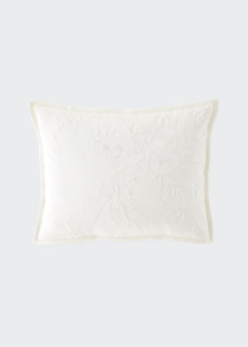 Blyth Floral Embroidered Decorative Pillow, 20" x 15"