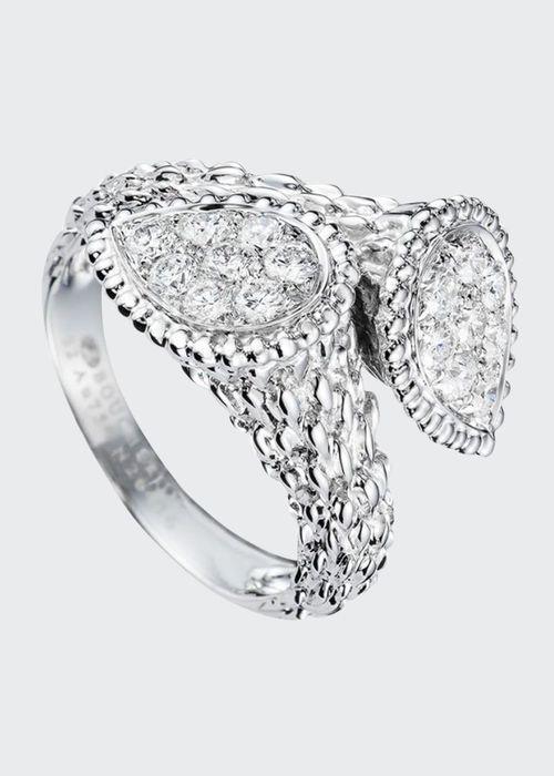 Serpent Boheme Diamond 2-Motif Ring in White Gold, Size 54