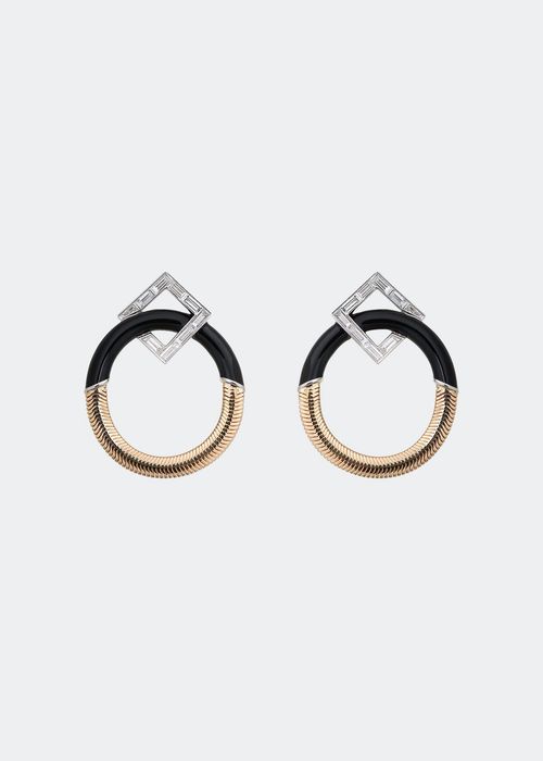 Feelings 18k Diamond Front-Facing Hoop Earrings