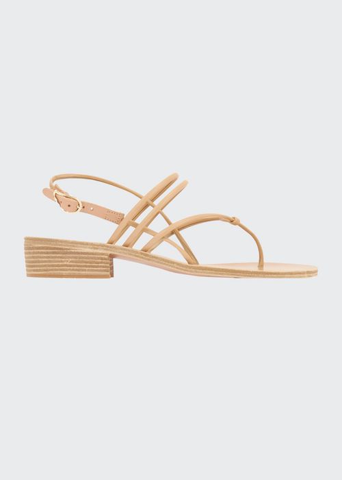 Cycladic Metallic Thong Slingback Sandals