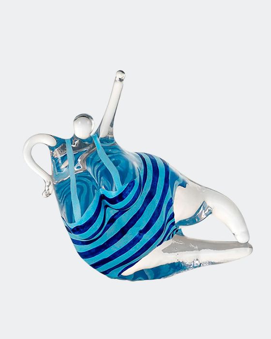 Happiness Glass Sculpture, Turquoise/Blue