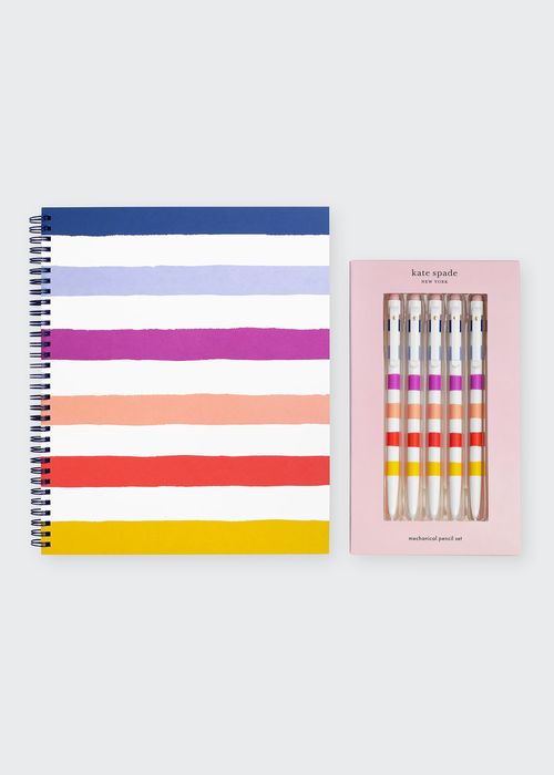 Candy Stripe Notebook & Mechanical Pencil Set