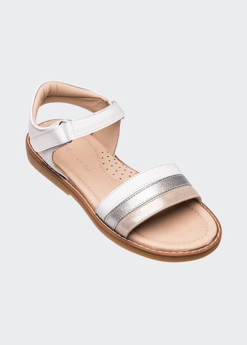 Girl's Missy Metallic Leather Grip-Strap Sandals, Baby/Toddlers